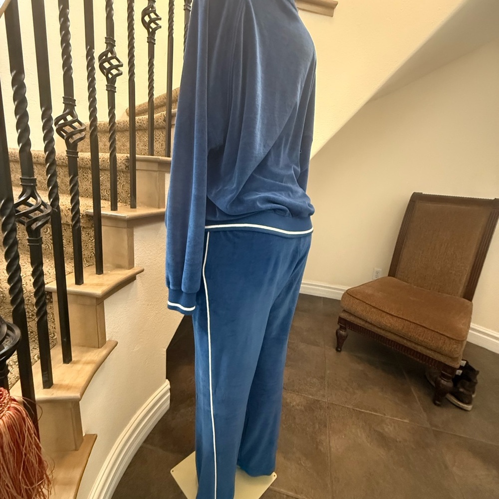 RARE Vintage Christian Dior Monsieur Blue Soft Velour Track Suit 80s-90’s - Picture 9 of 16